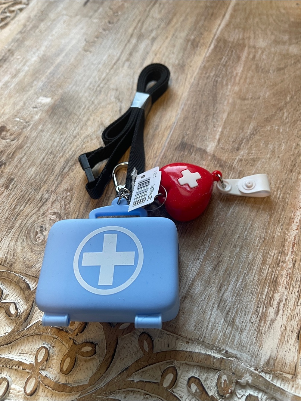 Bath & Body Works Blue Medical Case & Red Heart Lanyard Pocketbac Holder